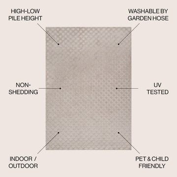 Rabat High-low Pile Mini-diamond Trellis Area Rug